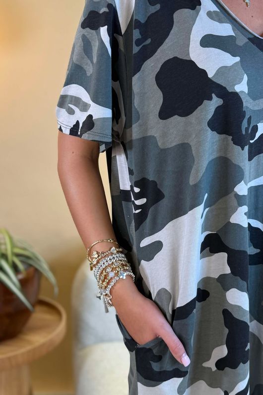 Made in Italy Seven Nations T Shirt Dress Camo /36 =